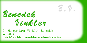 benedek vinkler business card